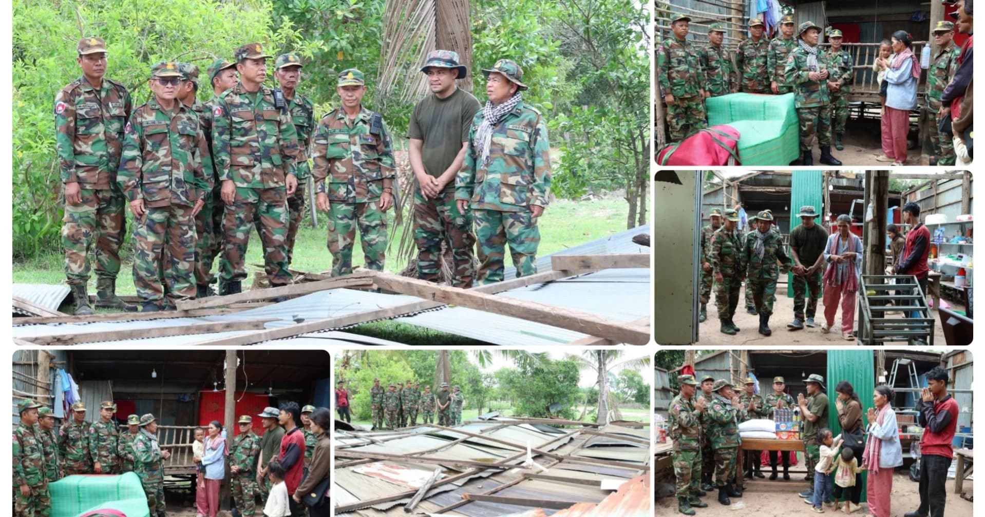 ផ្ទះមួយខ្នងរបស់លោកពលបានឯក ឡាំ សុខុម នាយទាហាននៃបញ្ជាការដ្ឋានតំបន់ប្រតិបត្តិការសឹករងកំពង់ធំ ត្រូវបានខ្យល់កន្ត្រាក់កួចបក់បោក បណ្ដាលឲ្យខូចខាតទាំងស្រុង