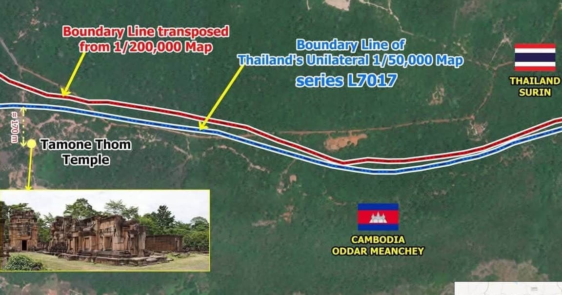 មន្ត្រីរដ្ឋលេខាធិការដ្ឋានកិច្ចការព្រំដែន៖ ប្រាសាទតាមាន់ធំស្ថិតក្នុងទឹកដីកម្ពុជាបើយោងតាមផែនទីមាត្រដ្ឋាន ១/២០០ ០០០ និងកំណត់ហេតុ (PV) បោះបង្គោលរបស់គណៈកម្មការឥណ្ឌូចិន-សៀម ឆ្នាំ១៩០៨ និង ១៩១៩ និងយោងតាមផែនទី L7017 មាត្រដ្ឋាន ១/៥០ ០០០ ដែលថៃគូសដោយឯកតោភាគី