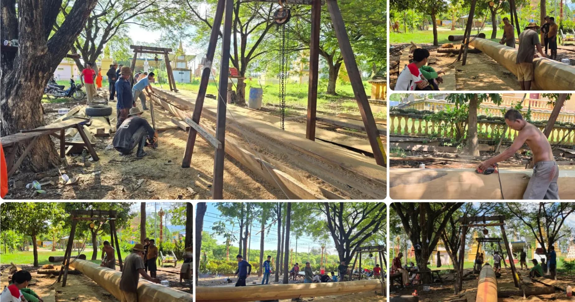 ព្រះចៅអធិកាវត្តធម្មឃោសិតារាម ហៅ(វត្តស្លែង) ធ្វើការកសាងទូក(ង)ថ្មី ឈ្មោះ «គង្គាពិសីសែនជ័យ»ខណៈទូកចាស់ពុកផុយខូចទាំងស្រុង