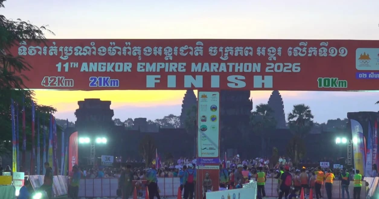 ចំណាប់អារម្មណ៍របស់កីឡាករ កីឡាការិនីក្នុងទិវារត់ប្រណាំងម៉ារ៉ាតុងអន្តរជាតិចក្រភពអង្គរ លើកទី១១