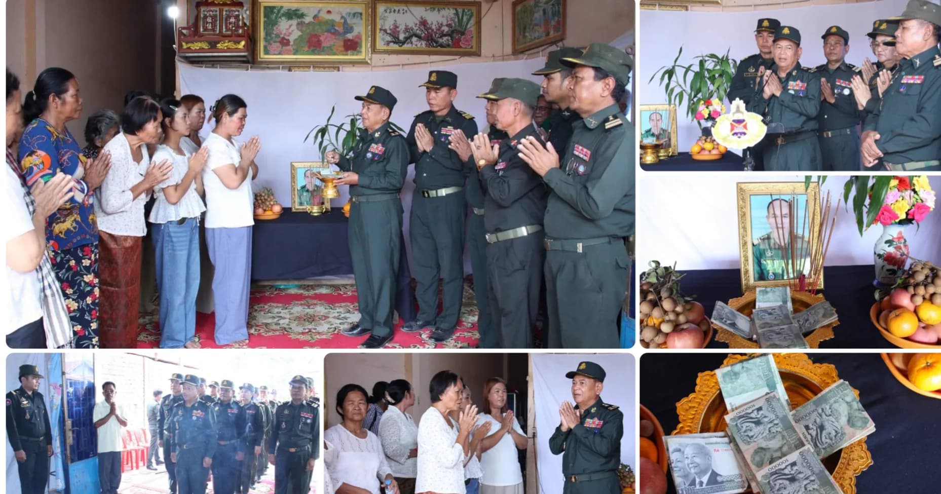 មេបញ្ជាការតំបន់ប្រតិបត្តិការសឹករងកំពង់ធំ នាំយកថវិកាមូលនិធិយោធិនពលី មរណៈ ចំនួន ១០,០០០,០០០រៀល ទៅប្រគល់ជូនគ្រួសារលោកវរសេនីយ៍ត្រី ពុធ សំអាន ដែលបានពលីជីវិតនាពេលកន្លងទៅ
